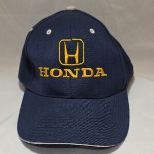 Honda Men's Navy Baseball Cap with Yellow Logo